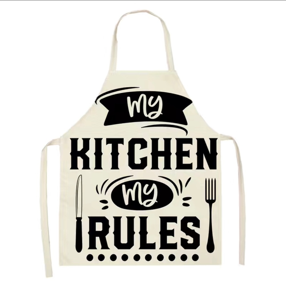 New My Kitchen My Rules Linen Apron